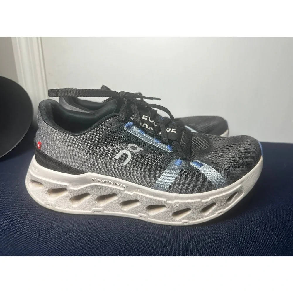 On Cloud | Cloudsurfer Black/Blue CloudTec Running Shoes | Size 9
